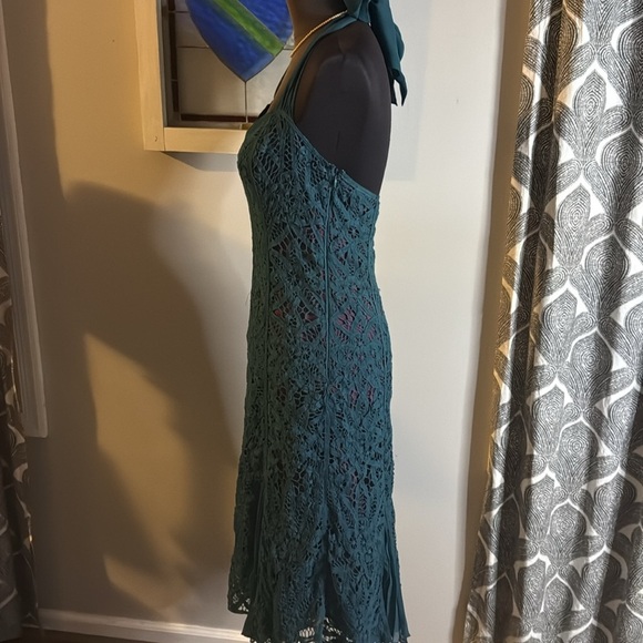 Betsy Johnson Vintage Y2K Black Label Deep Teal Halter Midi Dress SZ 8 - Picture 6 of 12